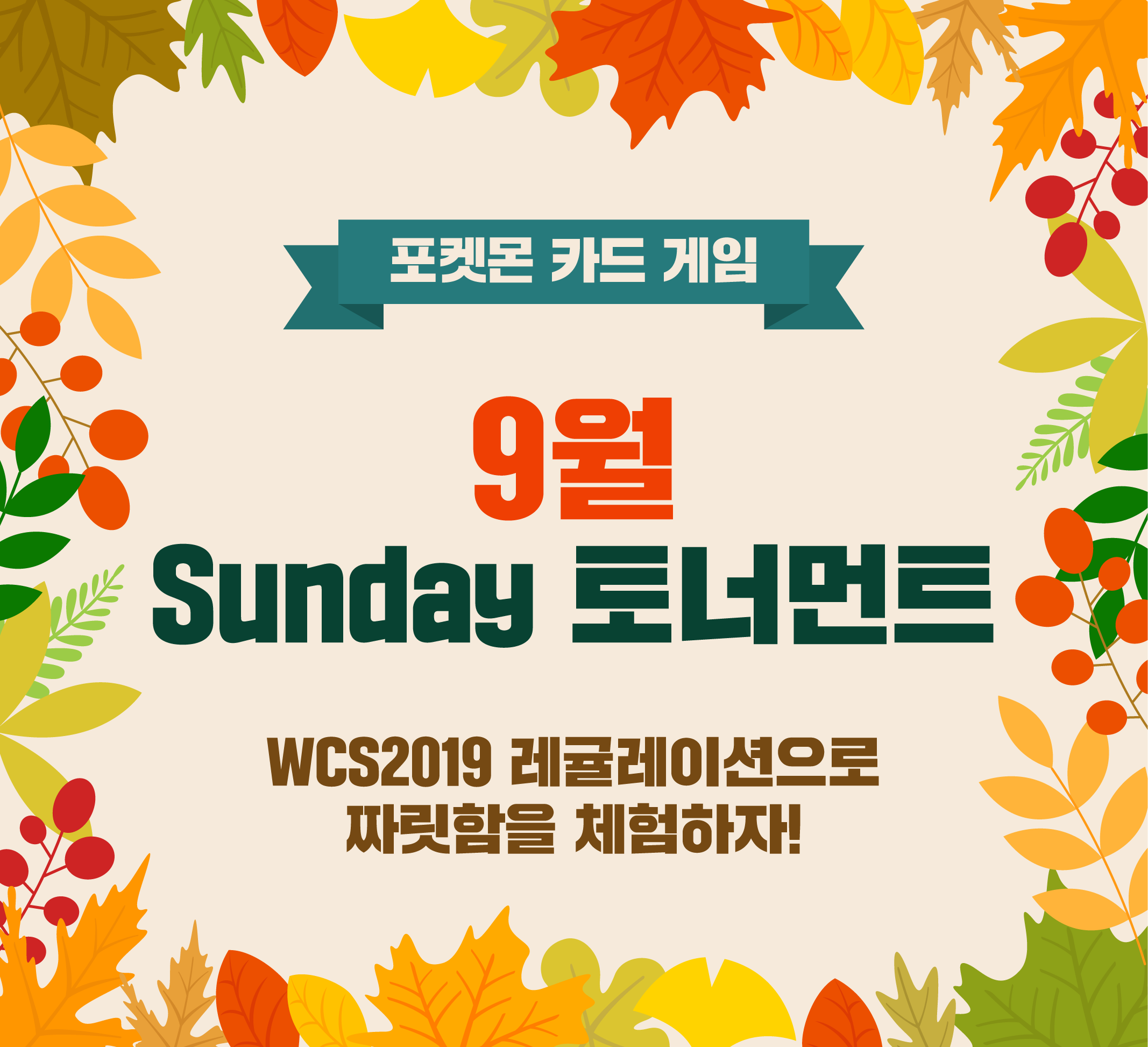 9월 Sunday 토너먼트 안내