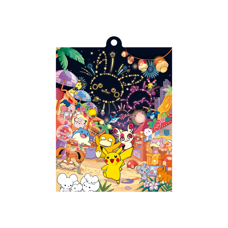 포켓몬 카드 게임 글리터 아크릴 카드 홀더 「Pokémon-Chillin’-Summer-Days---불꽃놀이」
